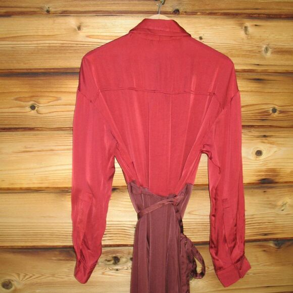 NWT ZARA Limited Edition Satin Shirt Dress - Picture 6 of 8